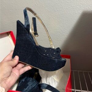 Frederick's of Hollywood Navy Wedges